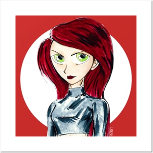 kim the red head spy Posters and Art